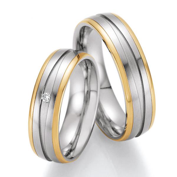 Partnerringe Edelstahl Gold/Keramik von Ruesch 88/01830-060